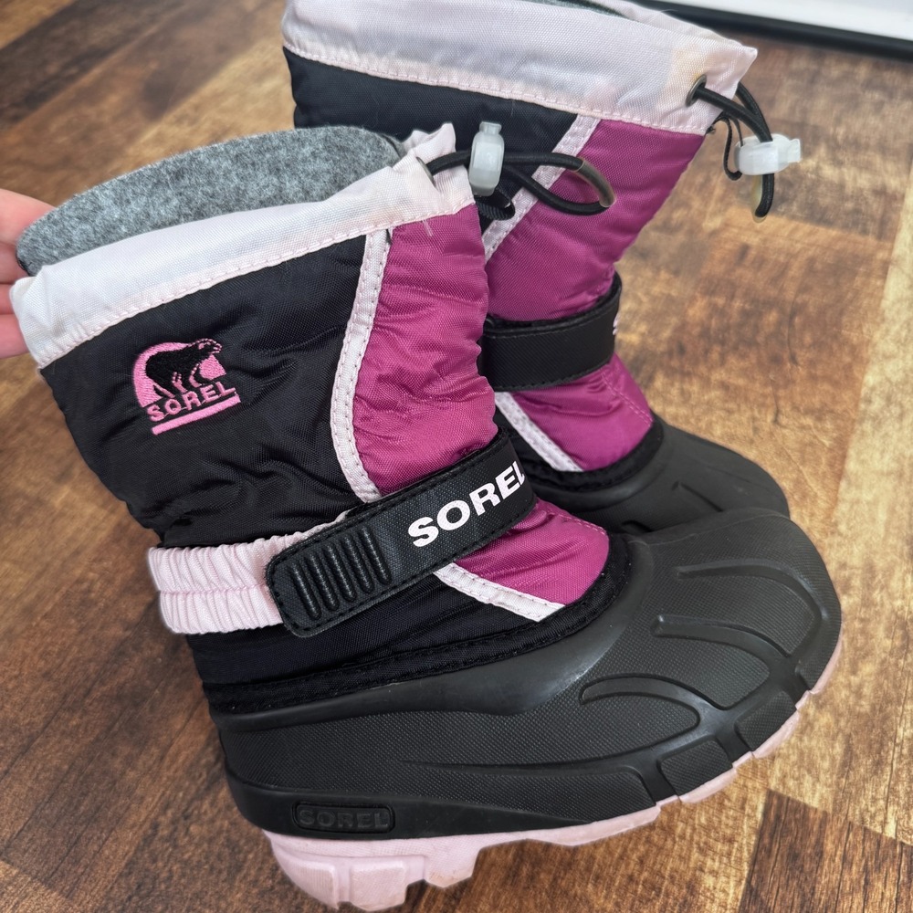 SOREL Kids 12 Flurry TP Prairie Rose Waterproof Winter Snow Boots